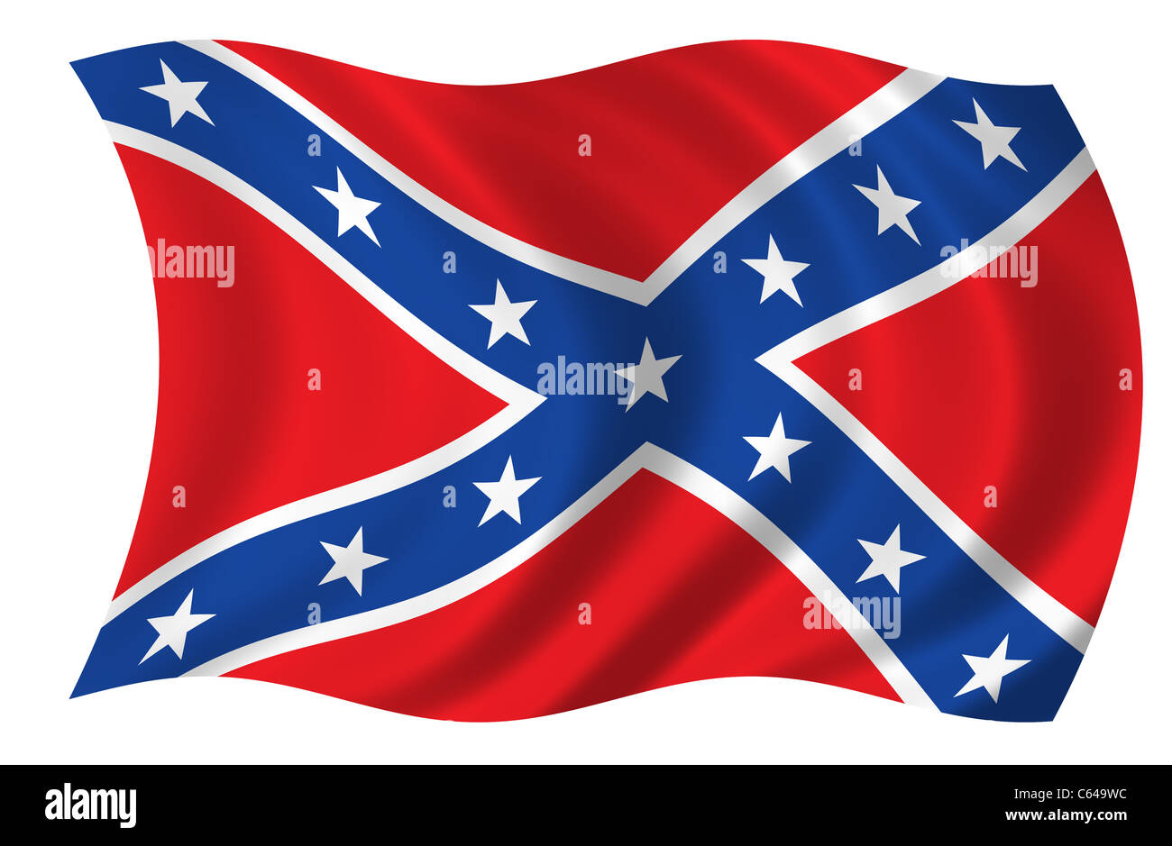 Confederate Flag Waving Drawing