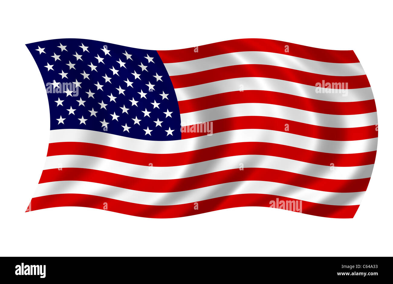 Flying the us flag Cut Out Stock Images & Pictures