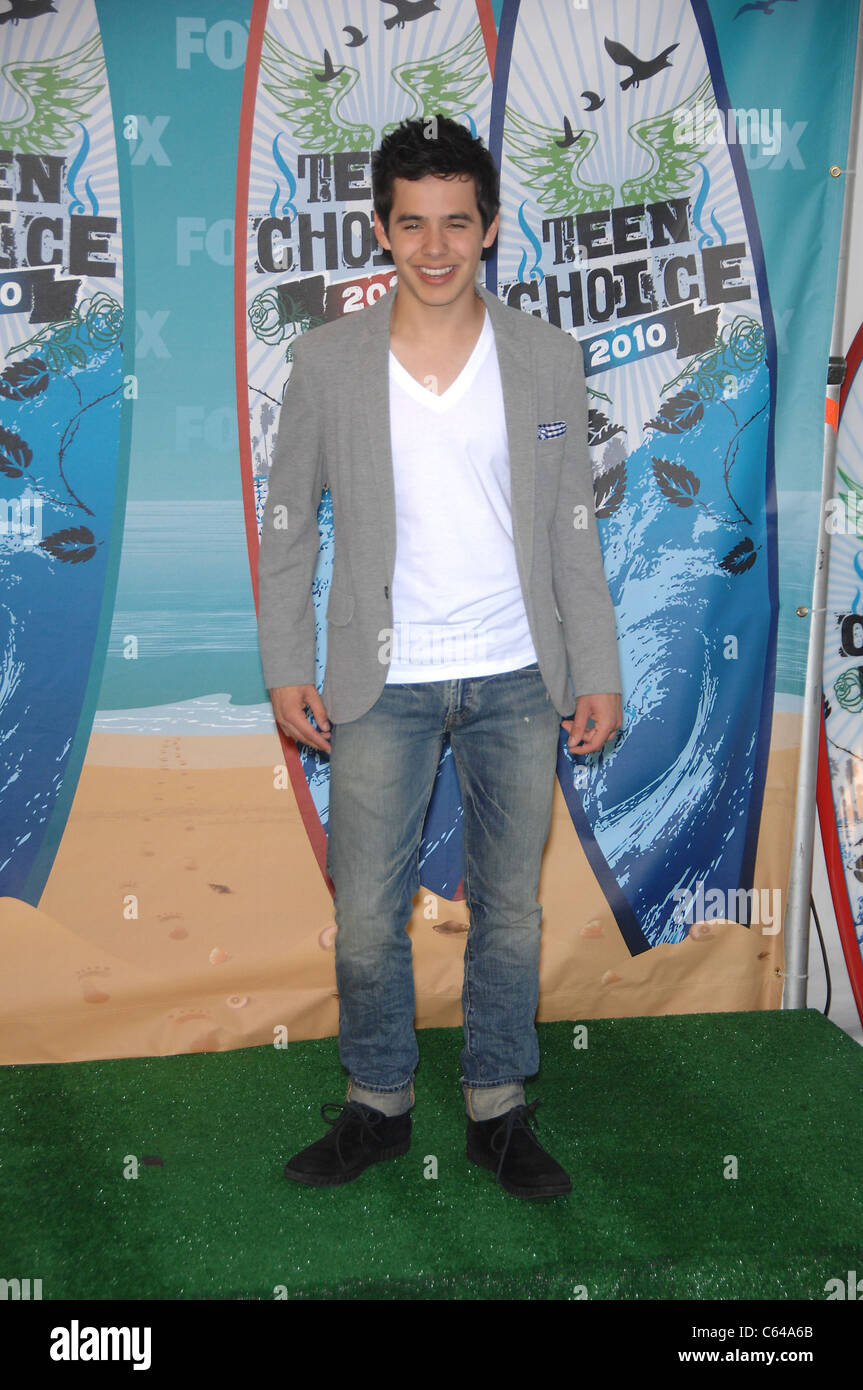 David Archuleta in the press room for Teen Choice Awards 2010 - PRESS ROOM, Gibson Amphitheatre, Los Angeles, CA August 8, 2010. Photo By: Michael Germana/Everett Collection Stock Photo