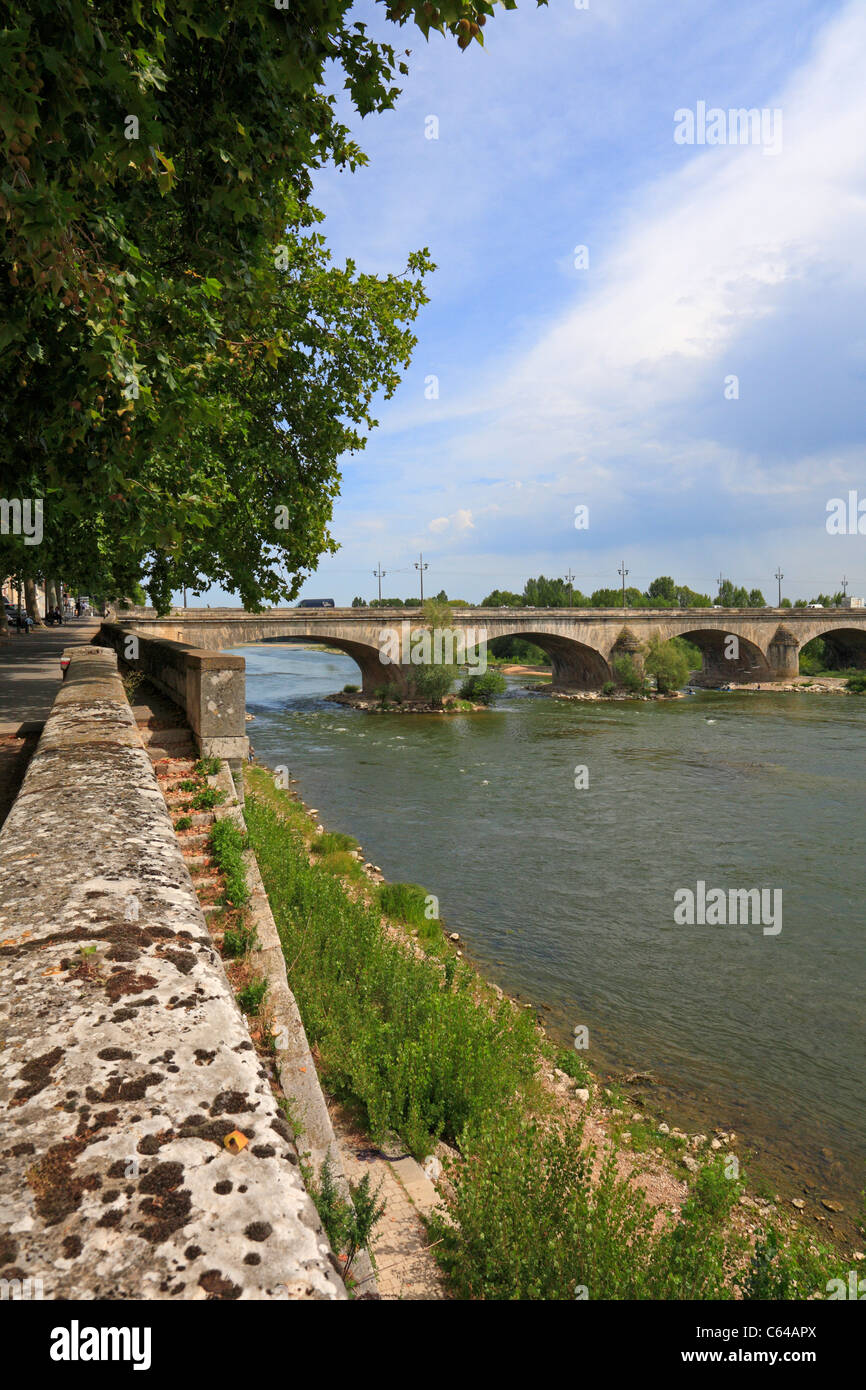 Pont George V also called Pont Royal and Loire River, Orleans, Loiret, France. Stock Photo