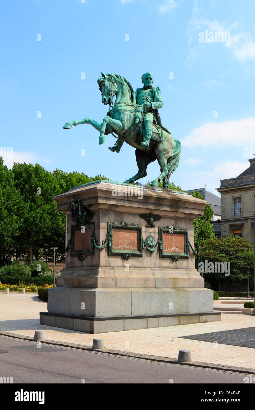 Bronze statue of Napoleon on horseback, Rouen, Normandy, France Stock