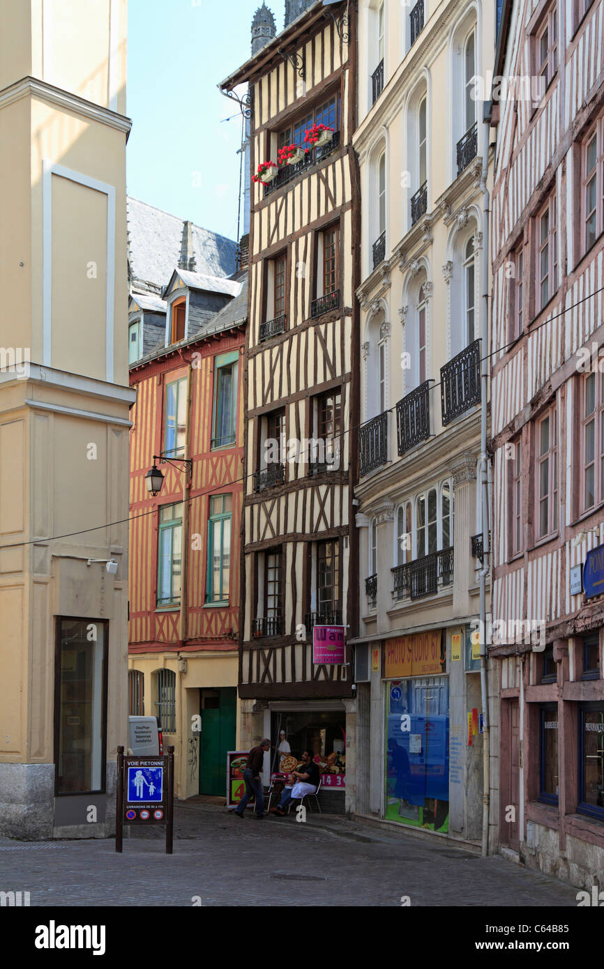 Half timbered buildings, Rouen, Normandy, France Stock Photo Alamy