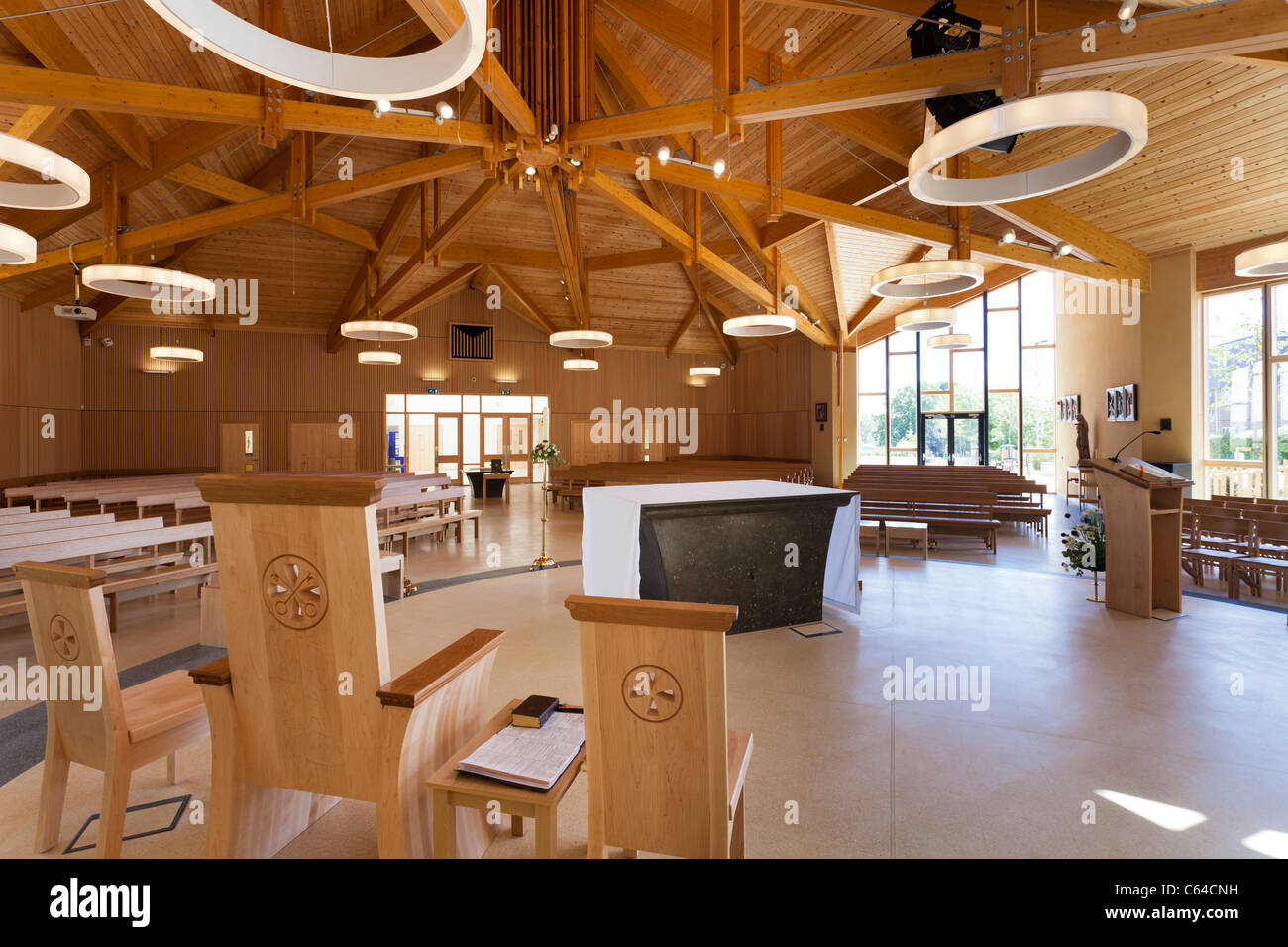Sacred Heart Church Interiors Of Modern Church Stock Photo