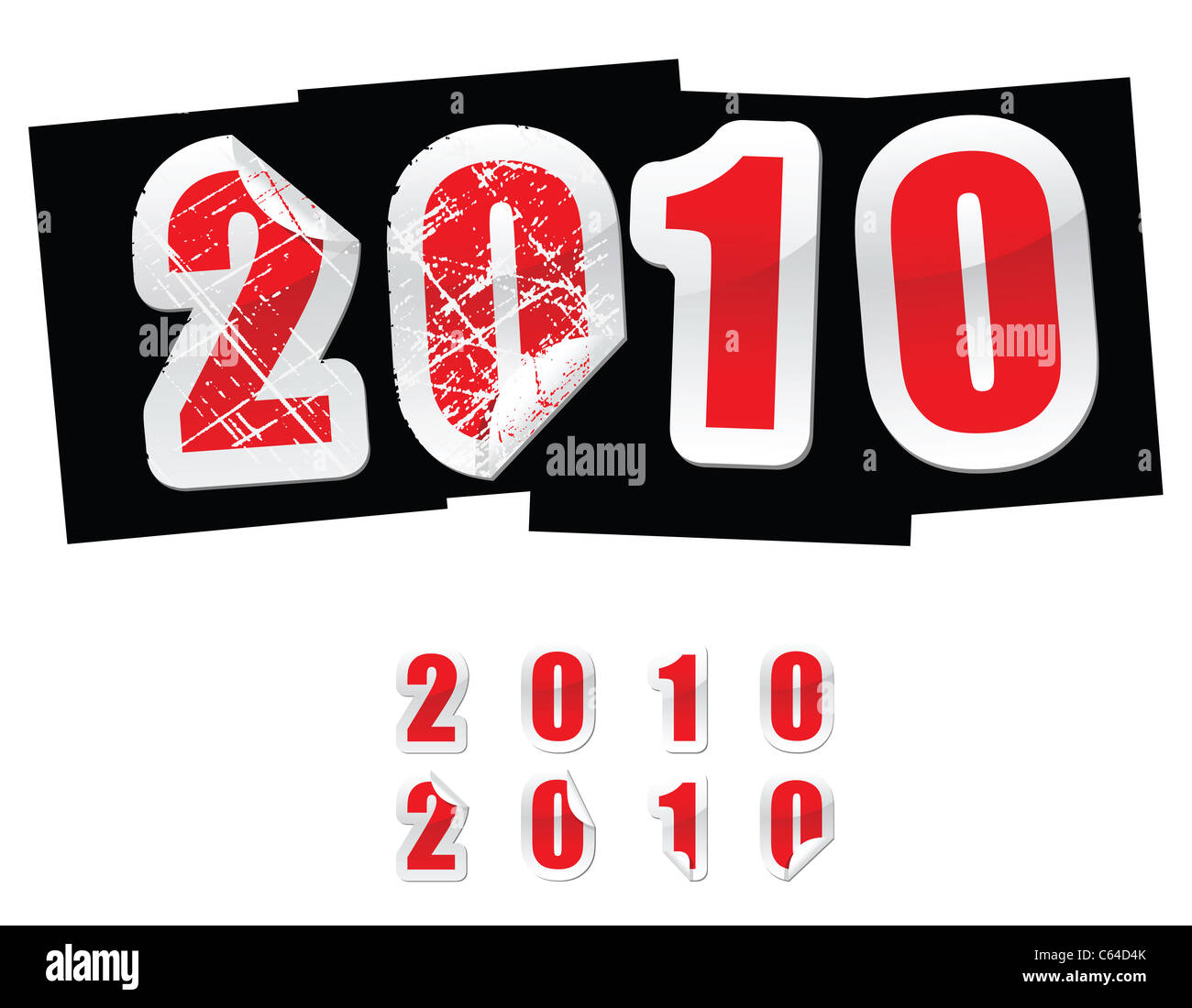 new year message sticker Stock Photo