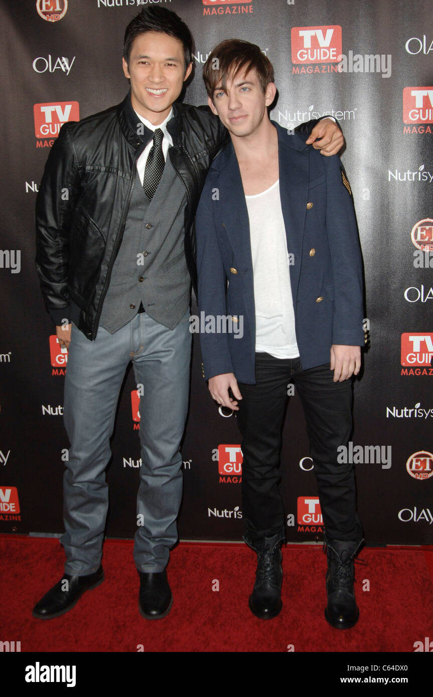Harry Shum Jr., Kevin McHale at arrivals for TV GUIDE Magazine's 2010 HOT LIST Party, Drai's at the W Hollywood, Los Angeles, CA November 8, 2010. Photo By: Elizabeth Goodenough/Everett Collection Stock Photo