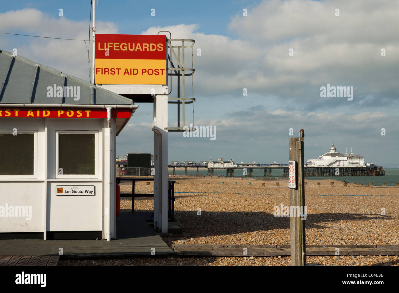 Lifeguard station and first aid post, Eastbourne beach/seafront, East