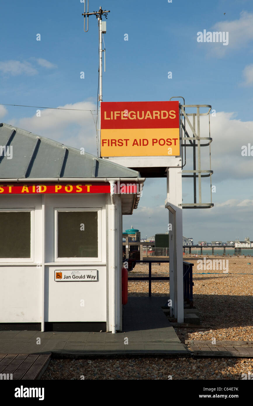 Lifeguard station and first aid post, Eastbourne beach/seafront, East