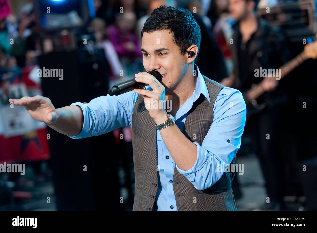 Big Time Rush, Carlos Pena on stage for NBC TODAY Show Concert Series with Big Time Rush, Rockefeller Plaza, New York, NY October 11, 2010. Photo By: Lee/Everett Collection Stock Photo