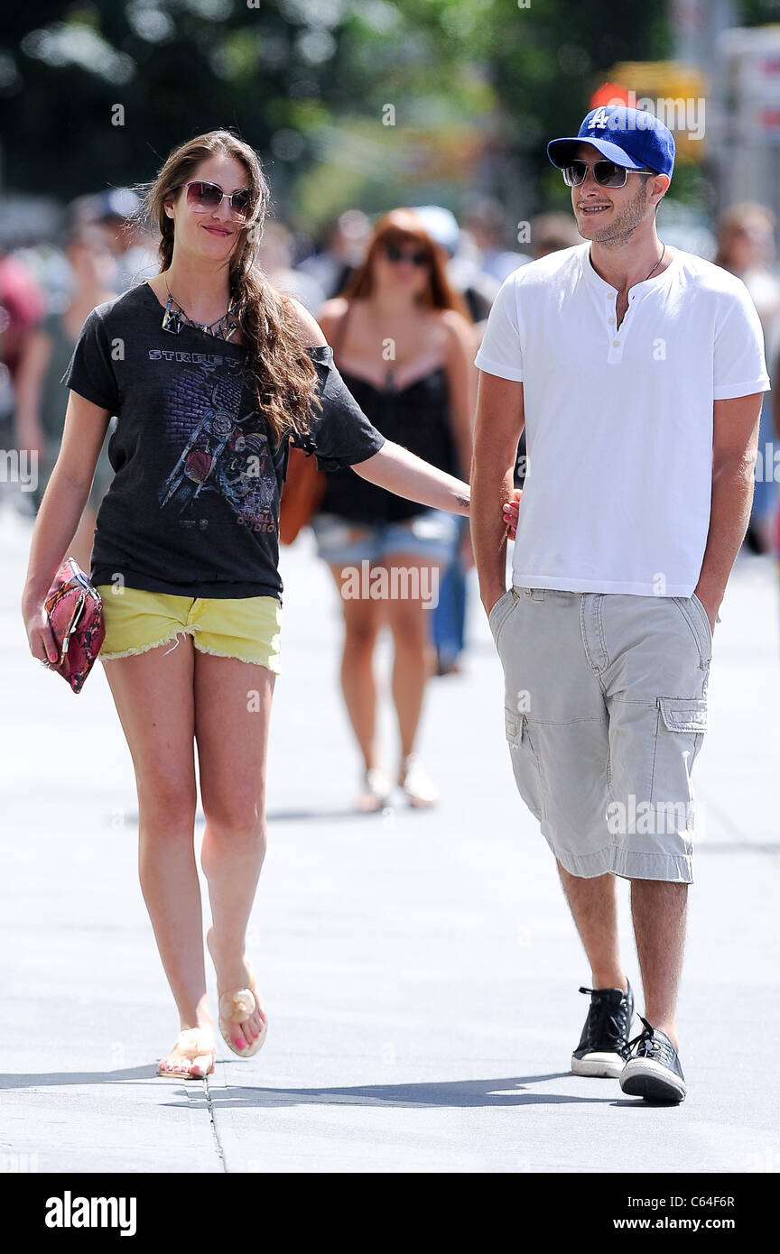 Roxy Olin, Alex Lobel, walk in Greenwich Village out and about for CELEBRITY CANDIDS - FRIDAY, , New York, NY July 2, 2010. Photo By: Ray Tamarra/Everett Collection Stock Photo