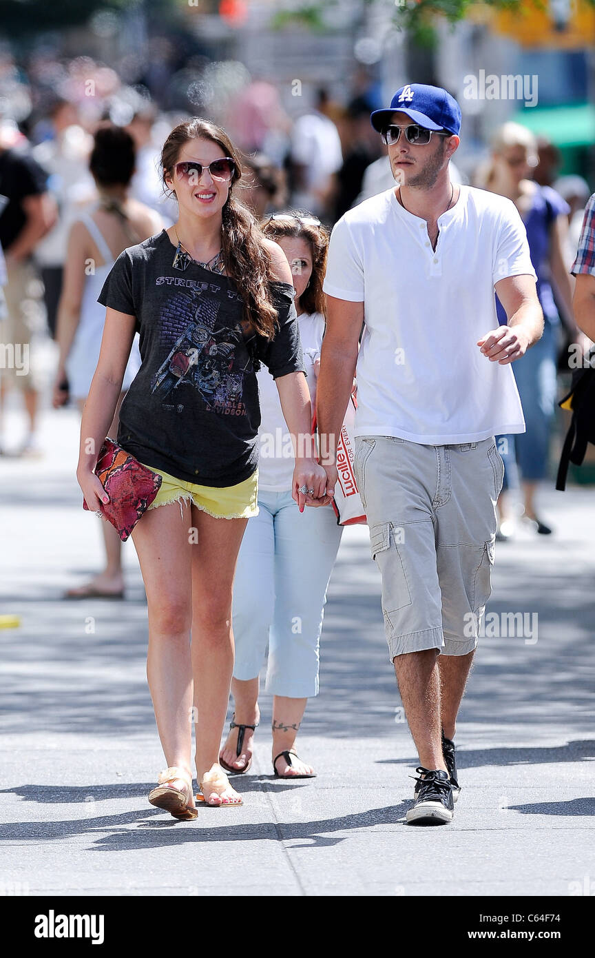Roxy Olin, Alex Lobel, walk in Greenwich Village out and about for CELEBRITY CANDIDS - FRIDAY, , New York, NY July 2, 2010. Photo By: Ray Tamarra/Everett Collection Stock Photo