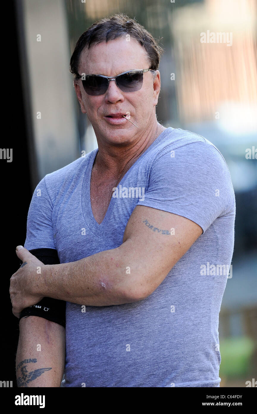 Mickey Rourke, walks in the Meatpacking District out and about for ...