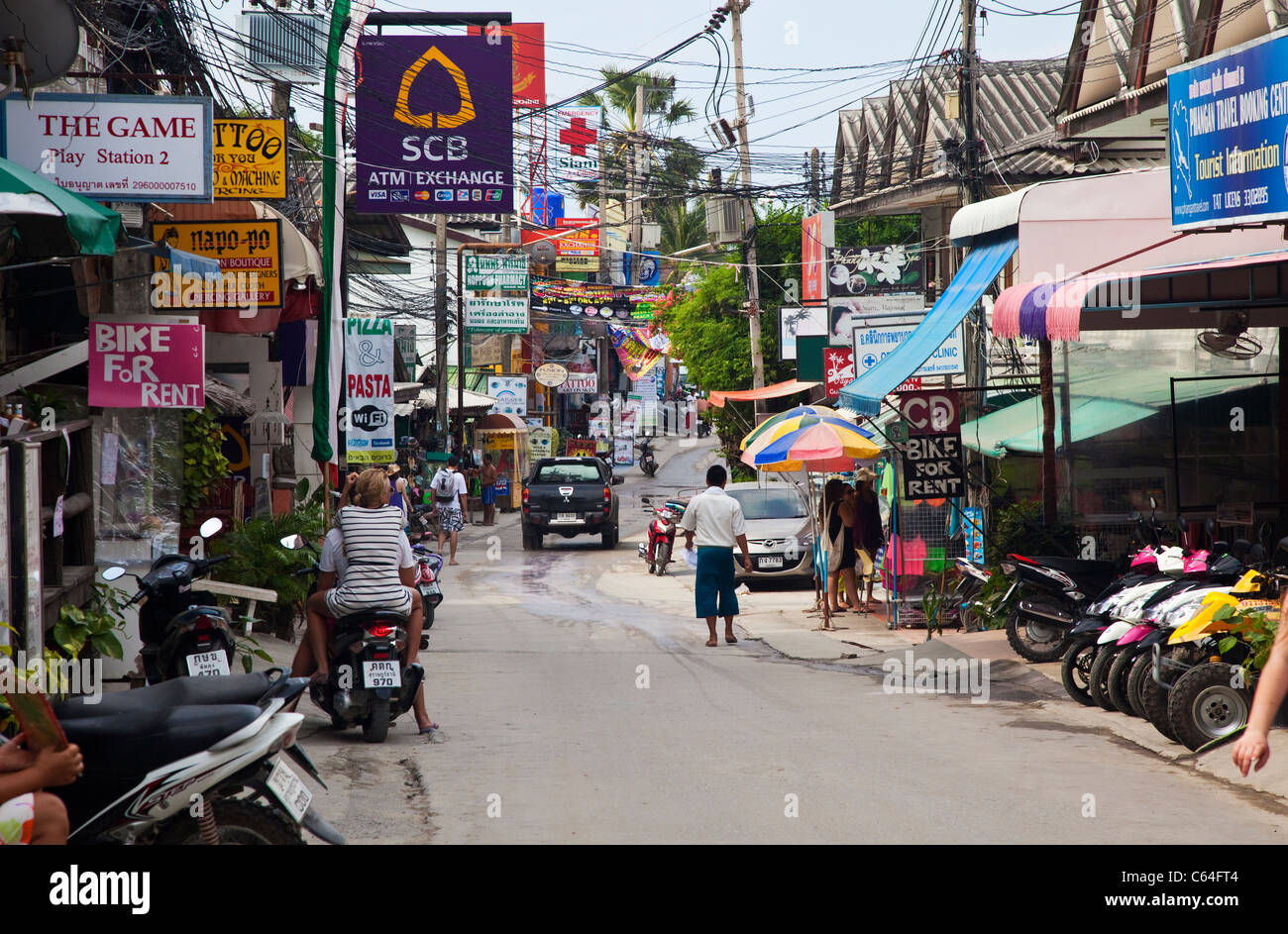 Hat Rin Village on Ko Pha-Ngan, Thailand, home of the famous Full Moon Party Stock Photo