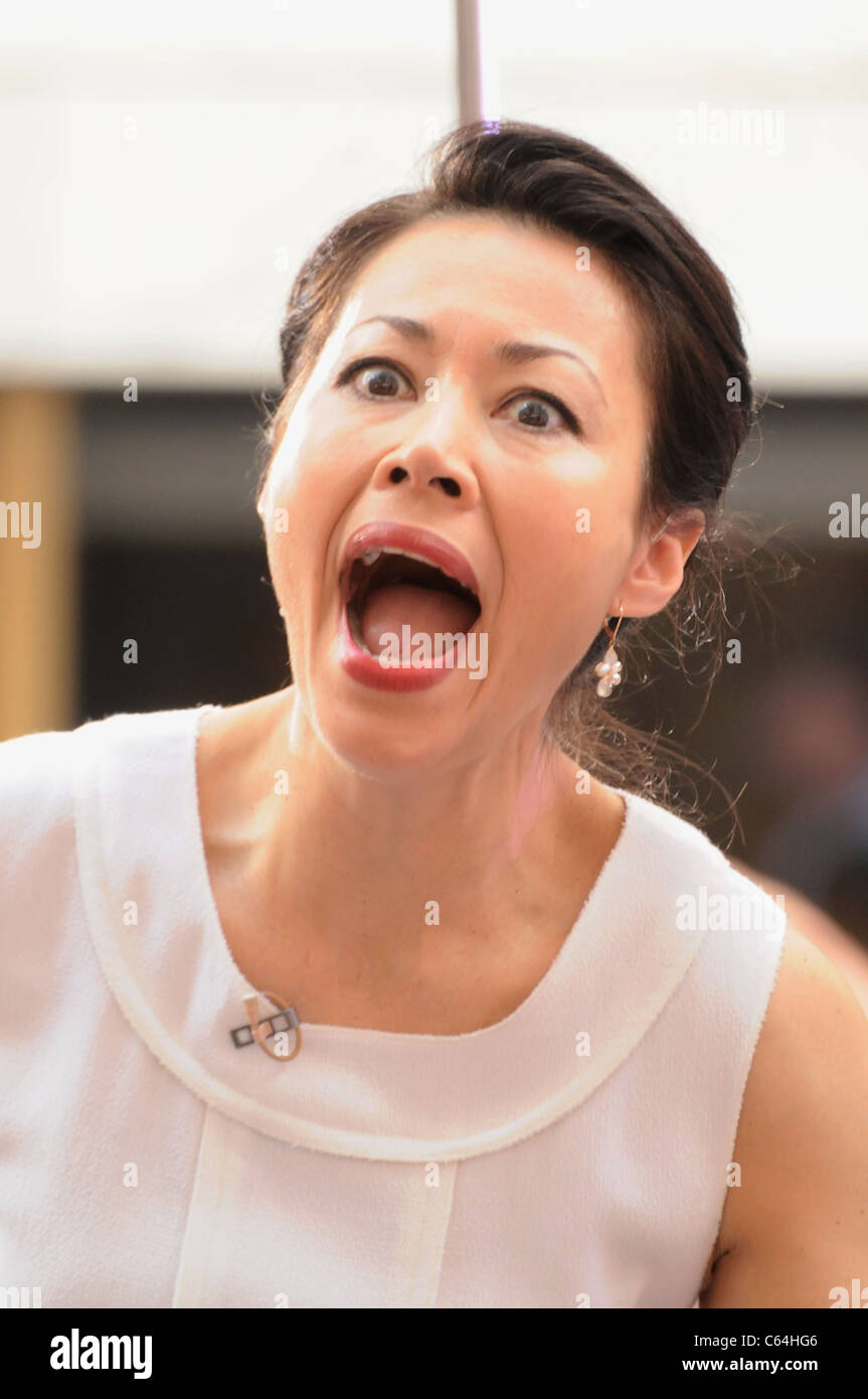 Ann Curry on stage for NBC Today Show Concert with Lady Gaga