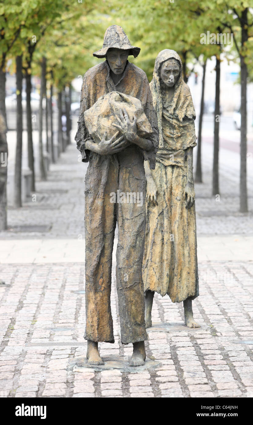 Famine Statue Dublin Ireland Stock Photo