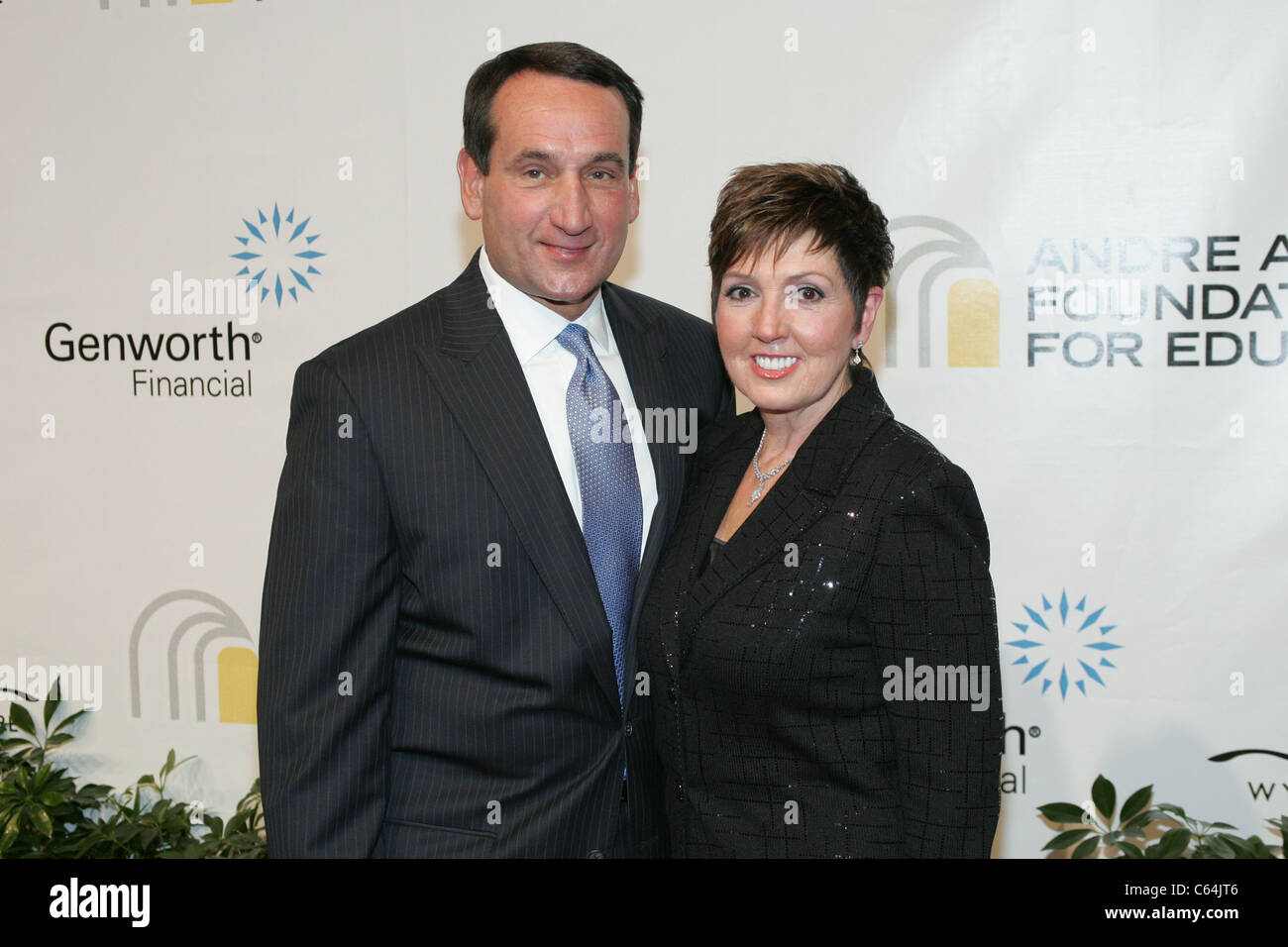Coach Mike Krzyzewski, Mickie Krzyzewski in attendance for Andre Agassi Foundation for Education's 15th Grand Slam for Children Stock Photo