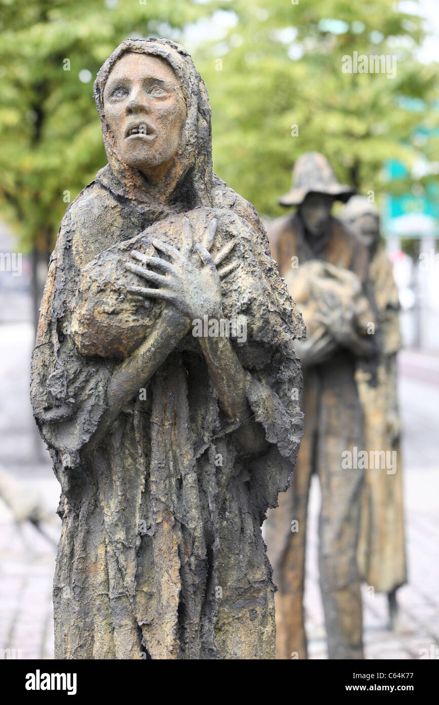 Famine Statue Dublin Ireland Stock Photo