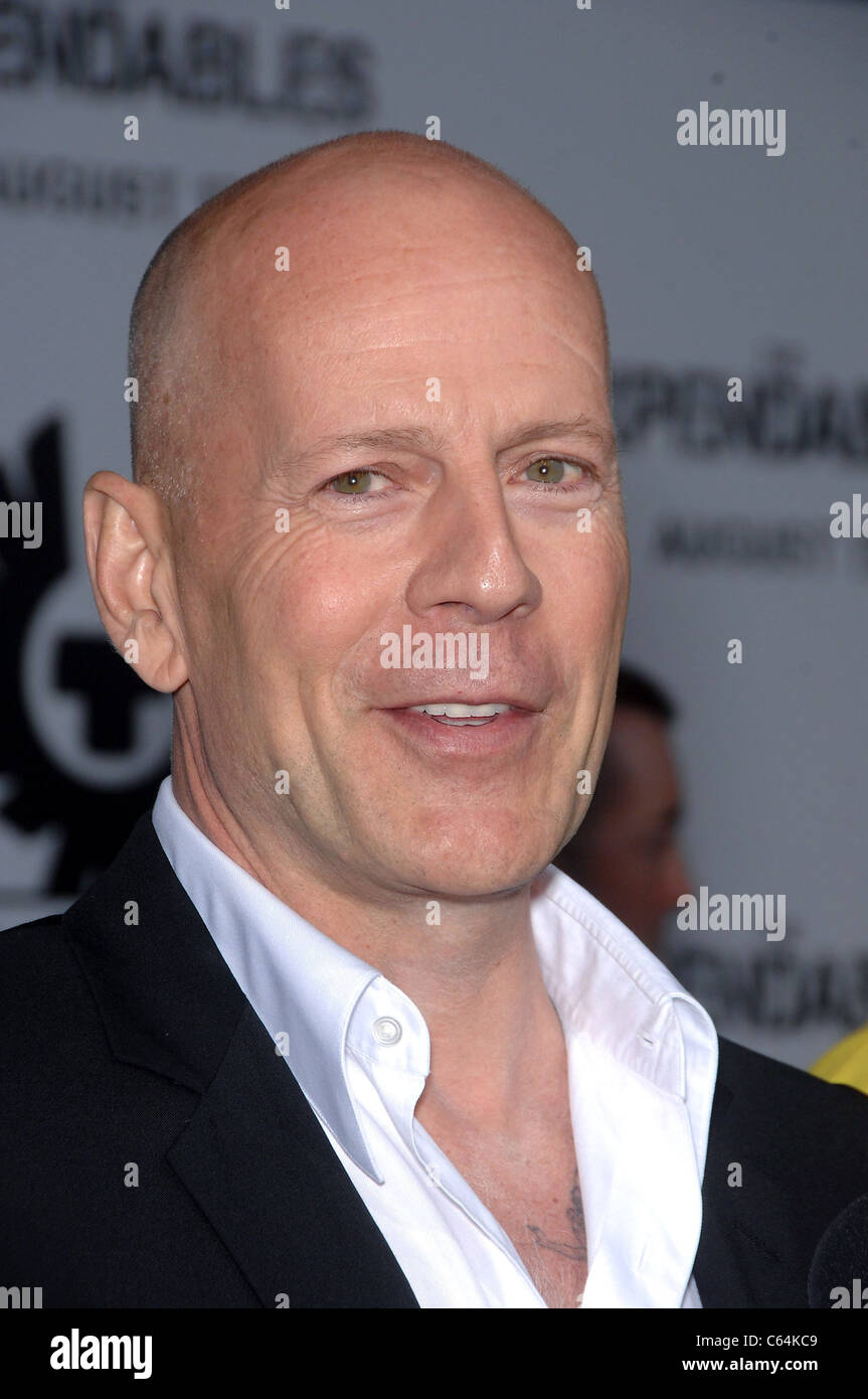 Bruce Willis at arrivals for THE EXPENDABLES Premiere, Grauman's Chinese Theatre, Los Angeles, CA August 3, 2010. Photo By: Michael Germana/Everett Collection Stock Photo