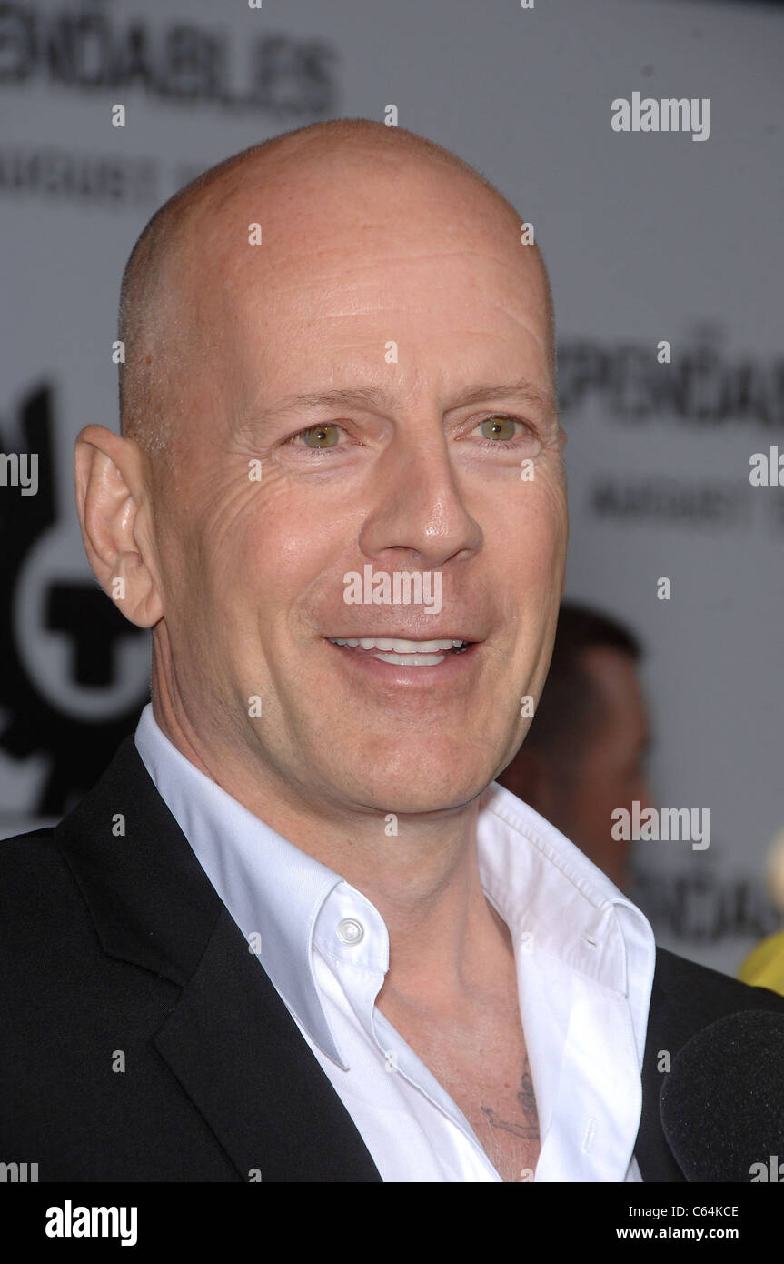 Bruce Willis at arrivals for THE EXPENDABLES Premiere, Grauman's Chinese Theatre, Los Angeles, CA August 3, 2010. Photo By: Michael Germana/Everett Collection Stock Photo