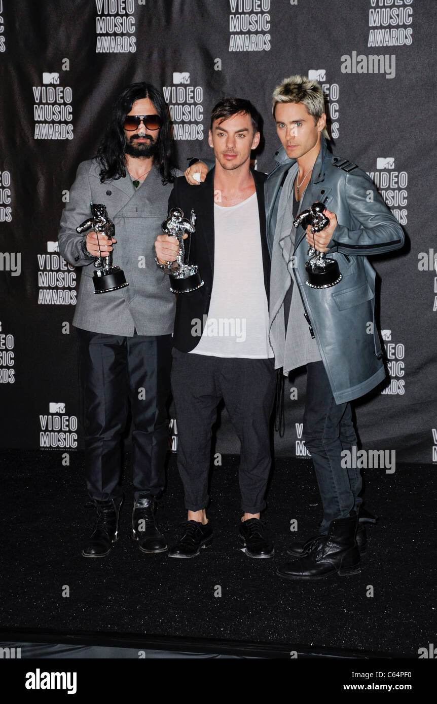 Tomo Milicevic, Shannon Leto, Jared Leto of 30 Seconds to Mars in the
