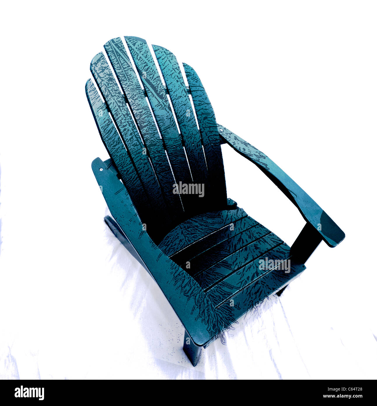 A Adirondack chair shot on a white background. Some Photoshop work. Stock Photo