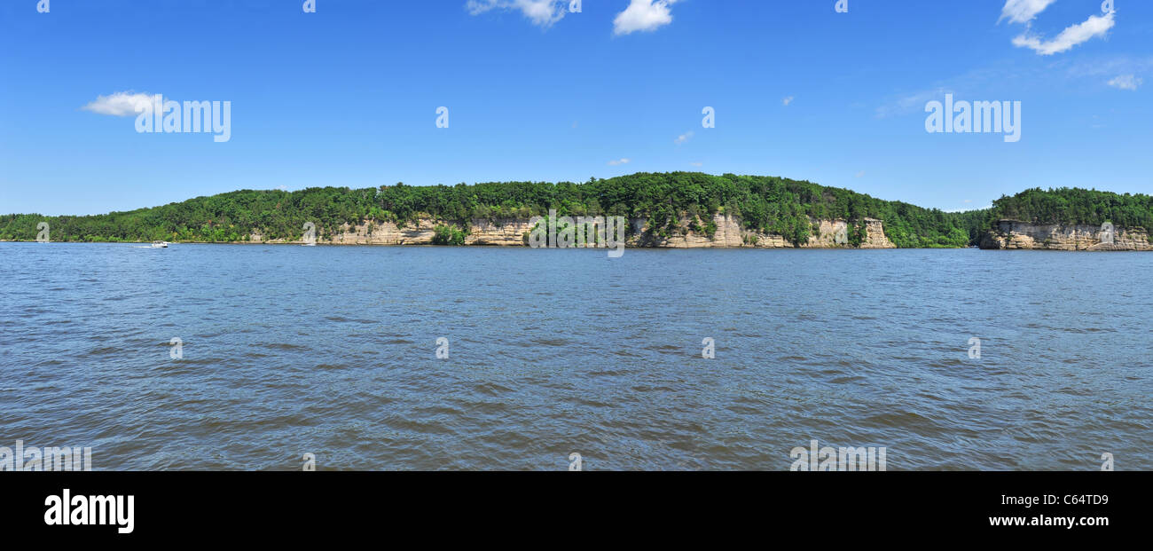 Panoramic view of the Wisconsin Dells - Stitched from several images Stock Photo