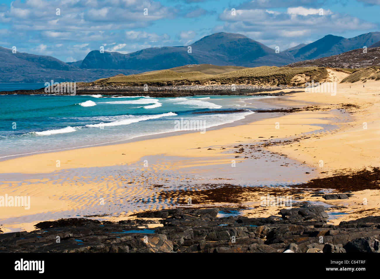 Landscape, Traigh Mhor beach, South Harris, Western Isles, Scotland Stock Photo