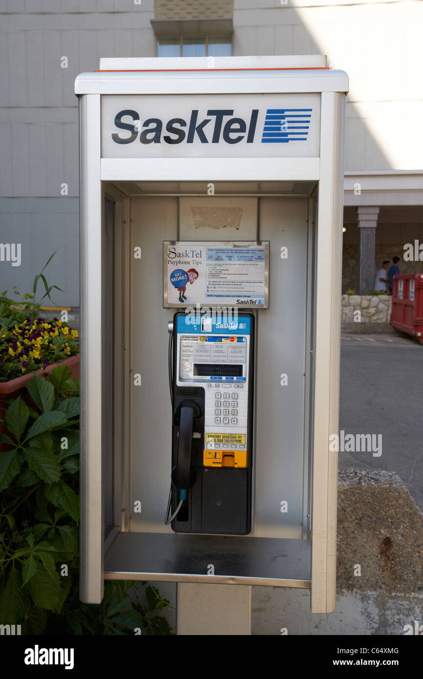 sasktel public telephone Saskatoon Saskatchewan Canada Stock Photo