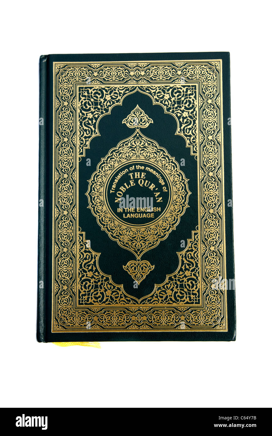 noble holy koran qu'ran translated english version Stock Photo
