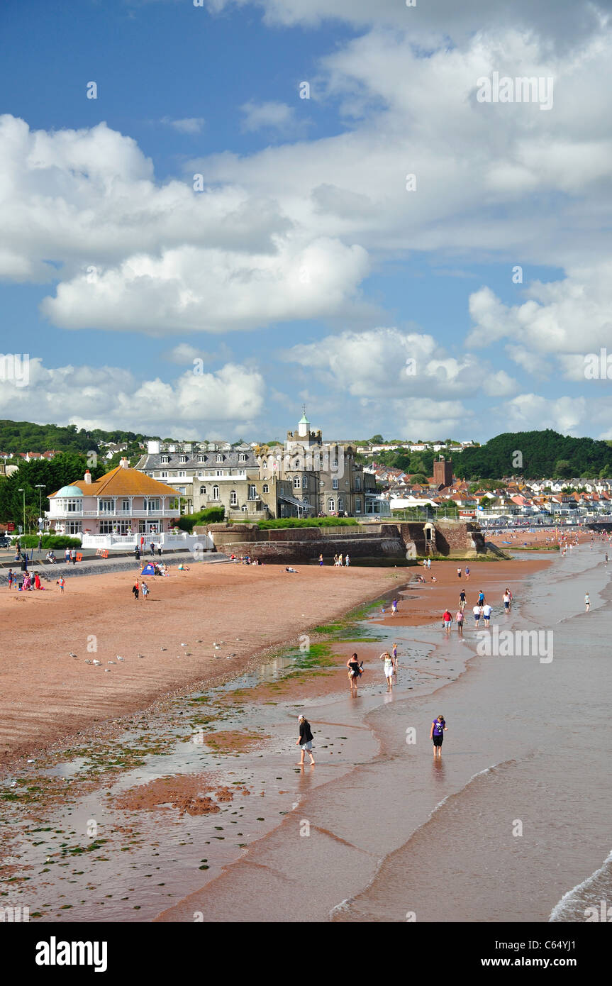 Beach and seafront view, Paignton, Tor Bay, Devon, England, United