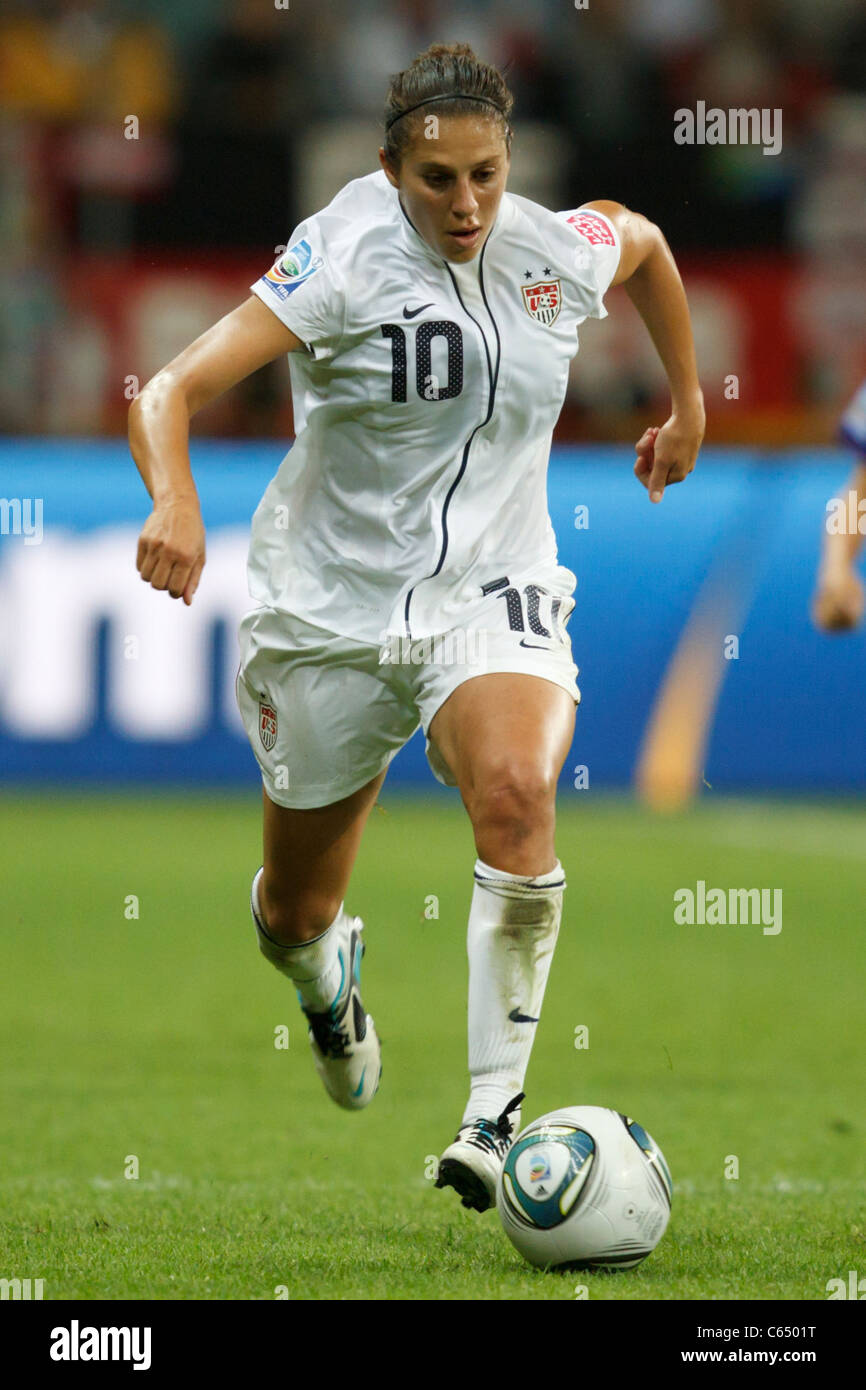 Carli Lloyd of the United States in action during the FIFA Women's World Cup final against Japan July 17, 2011. Stock Photo