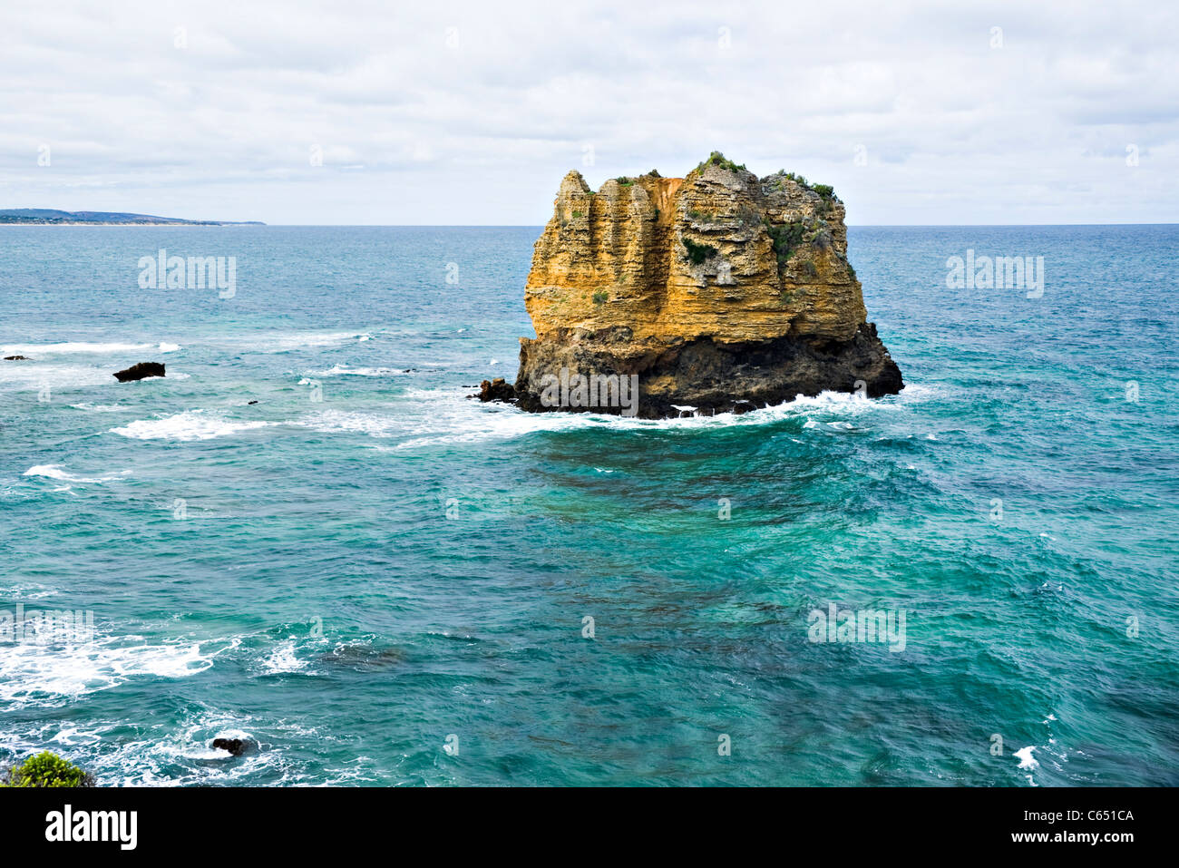 Eagle Rock Off Split Point Great Ocean Road in Southern Ocean at Aireys Inlet Victoria Australia Stock Photo