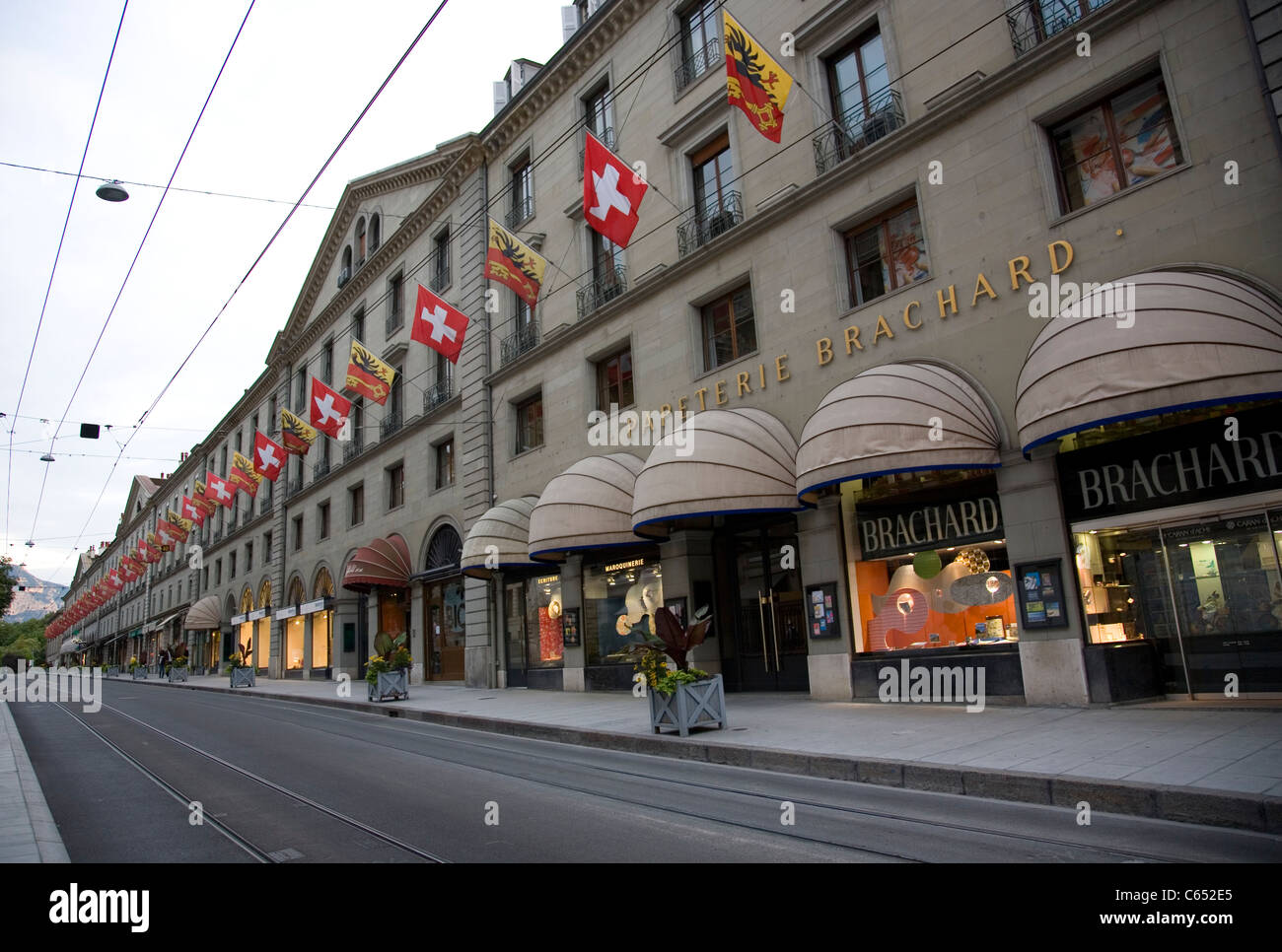 Papeterie Brachard on Rue de la Corraterie in Geneva Stock Photo