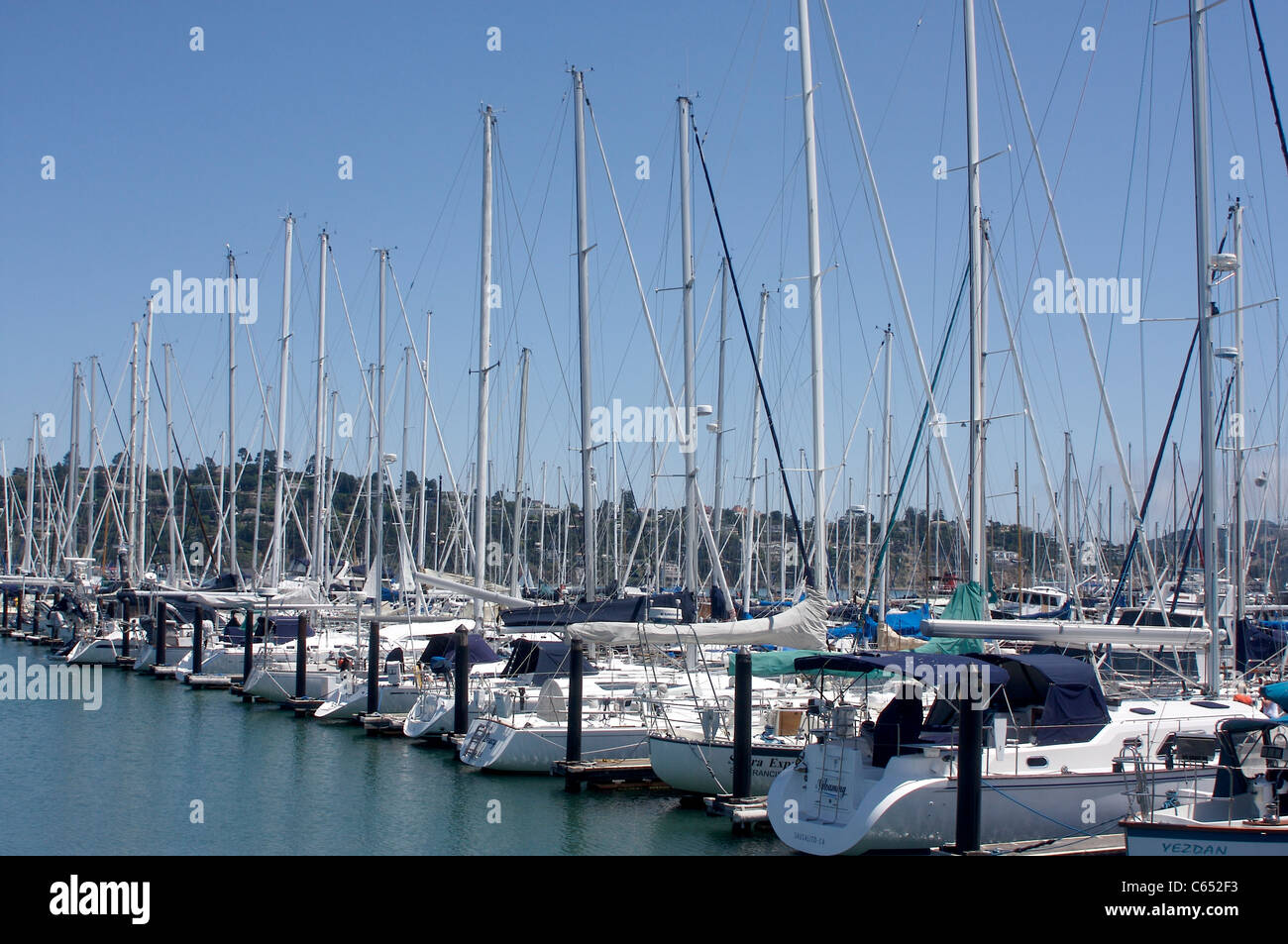 Boats moored in a marina in Sausalito, California Stock Photo Alamy