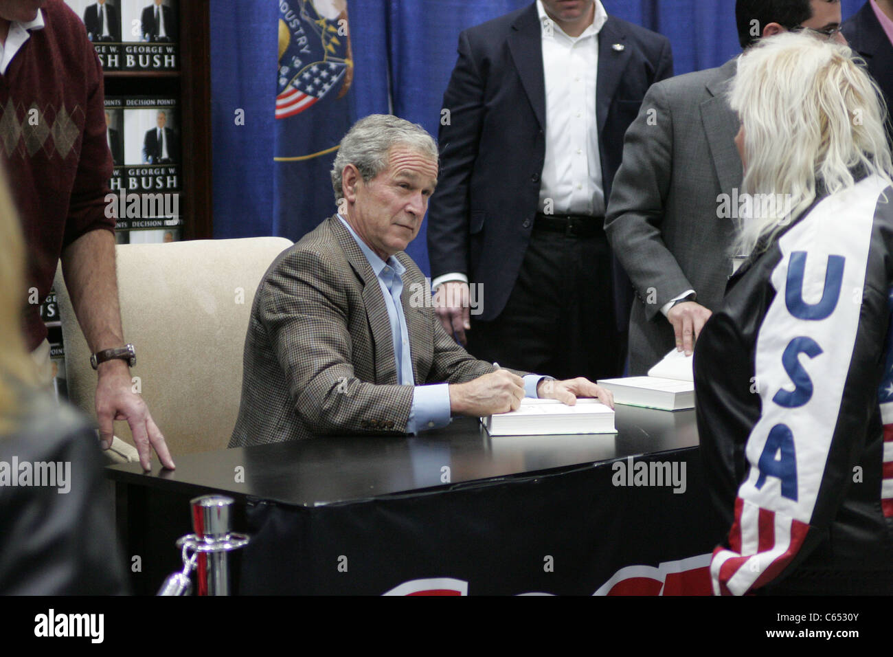 Former President George W. Bush at a public appearance for George Bush DECISION POINTS Book Signing, Costco, Sandy, UT November Stock Photo