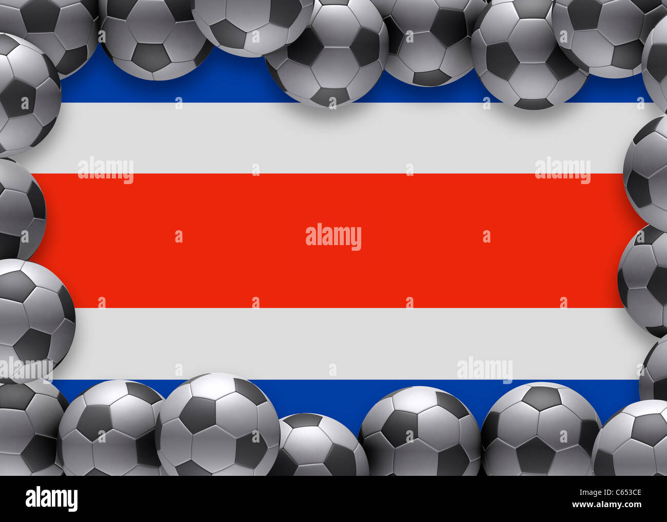 Flag of Costa Rica football soccer Stock Photo Alamy