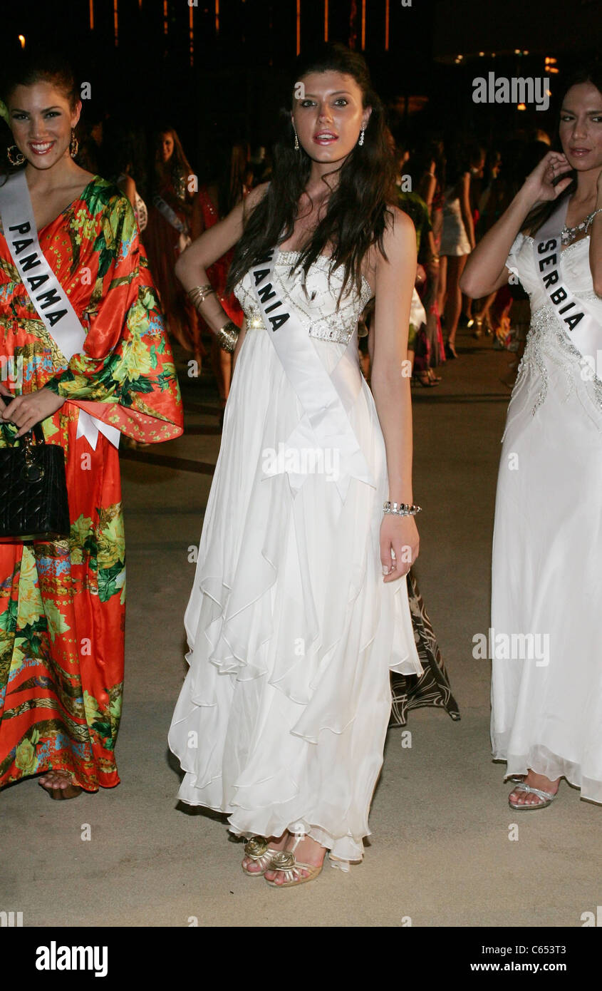 Oana Paveluc (Miss Romania) at arrivals for Miss Universe Welcome Event, Mandalay Bay Resort & Hotel, Las Vegas, NV August 13, 2010. Photo By: James Atoa/Everett Collection Stock Photo