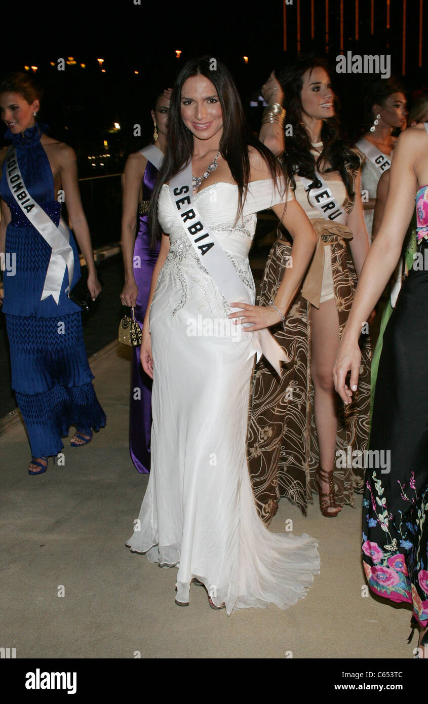 Lidija Kocic (Miss Serbia) at arrivals for Miss Universe Welcome Event, Mandalay Bay Resort & Hotel, Las Vegas, NV August 13, 2010. Photo By: James Atoa/Everett Collection Stock Photo