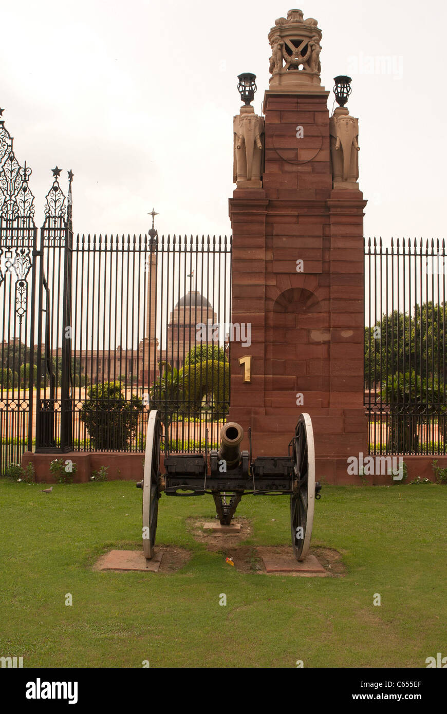 Parliment House (Sansad Bhavan), Coronation Park, New Delhi, India., Coronation Park, New Delhi, India. Stock Photo