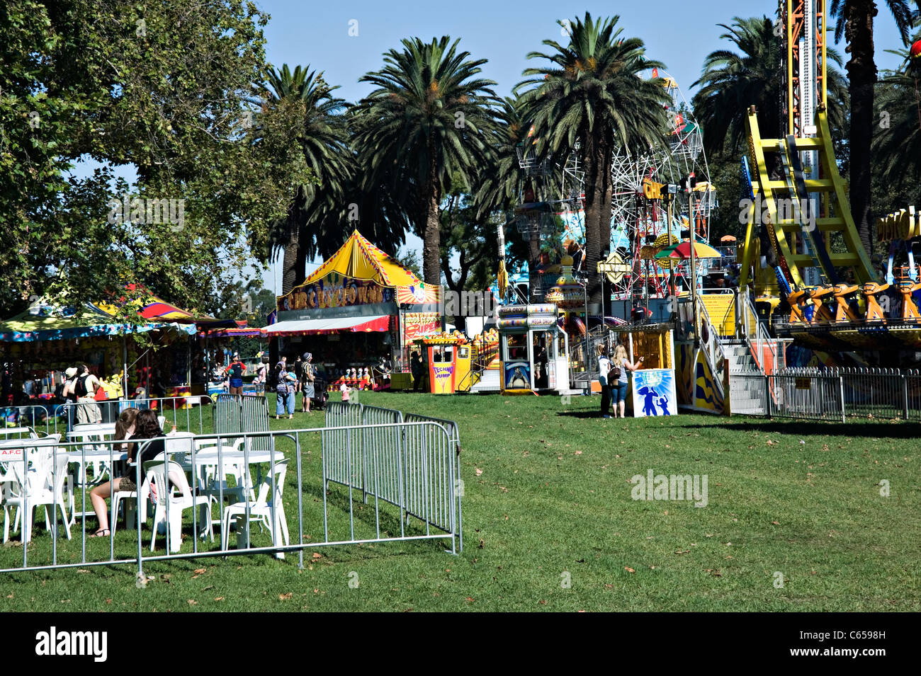 Part of the MOOMBA Festival Fairground in Alexandra Gardens Southbank Melbourne Victoria Australia Stock Photo