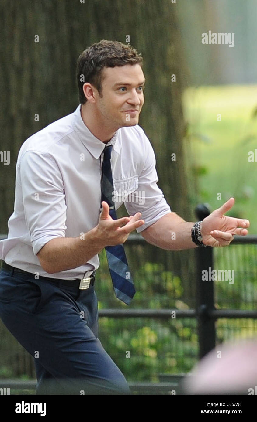Justin Timberlake on location for FRIENDS WITH BENEFITS Film Shoot, Central Park, New York, NY July 21, 2010. Photo By: Kristin Stock Photo
