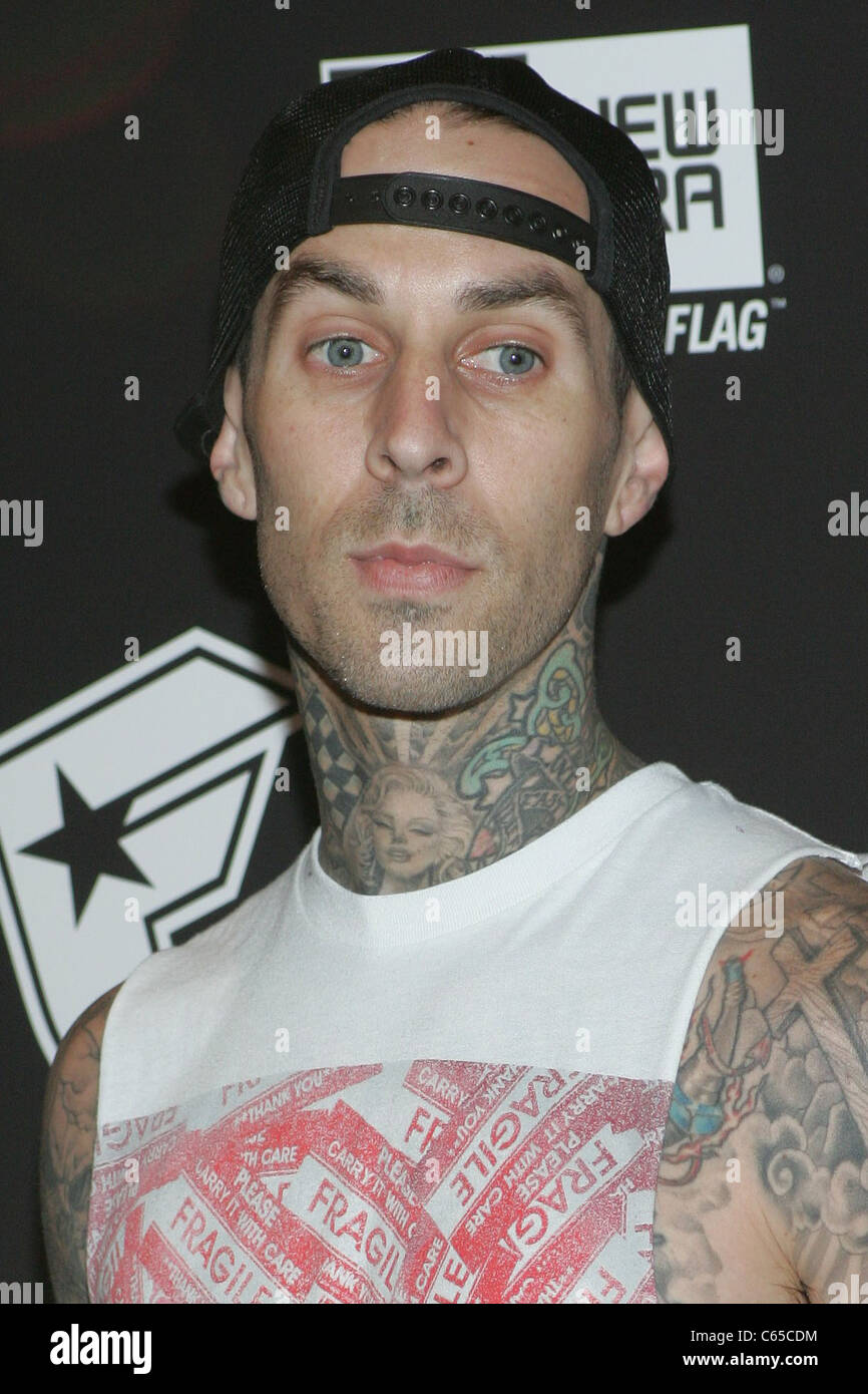 Travis Barker at arrivals for Stars and Straps MAGIC Convention Kick Off Party, XS Nightclub located inside Encore Las Vegas, Las Vegas, NV February 15, 2011. Photo By: James Atoa/Everett Collection Stock Photo