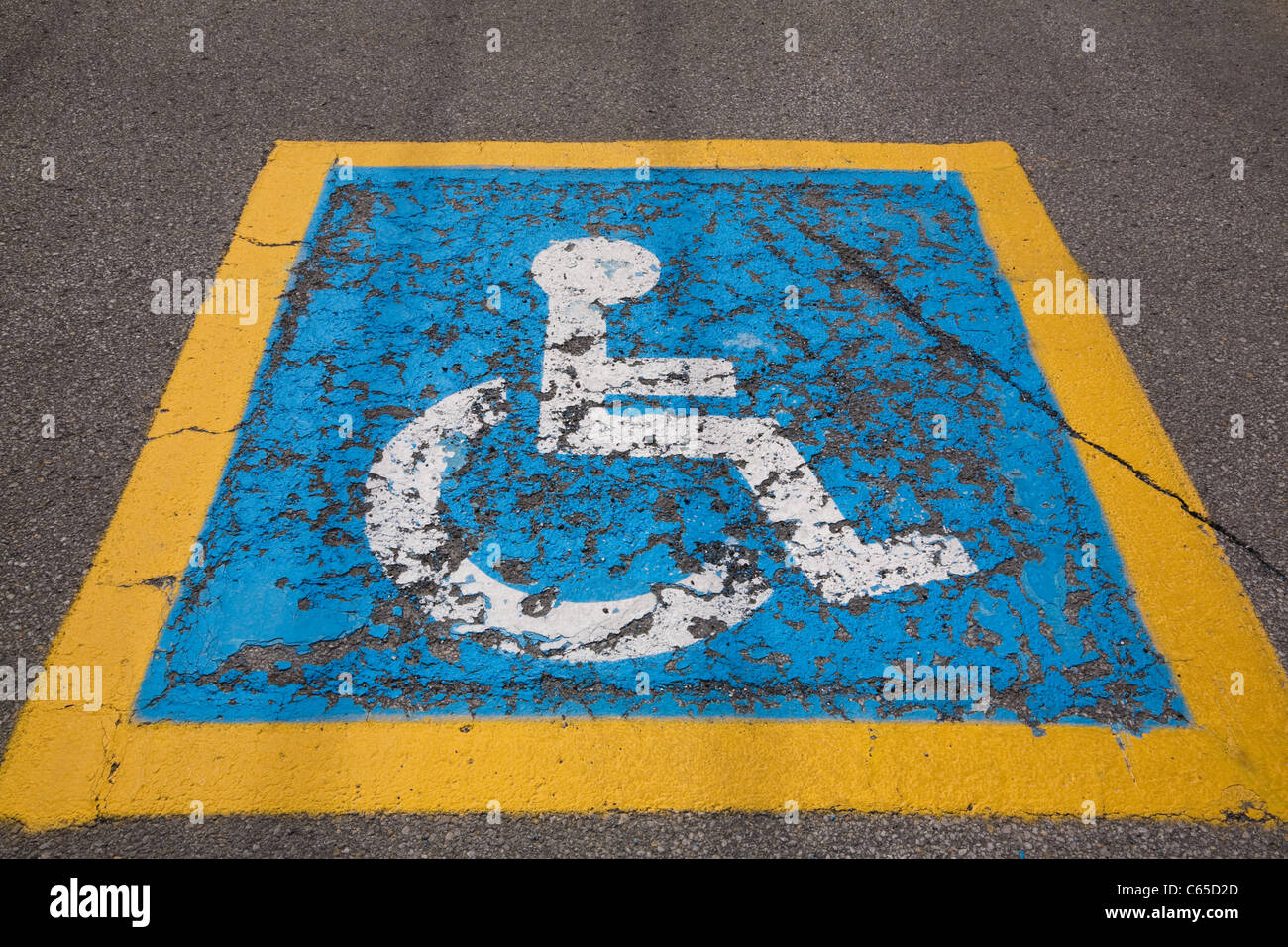 Disabled parking sign Stock Photo