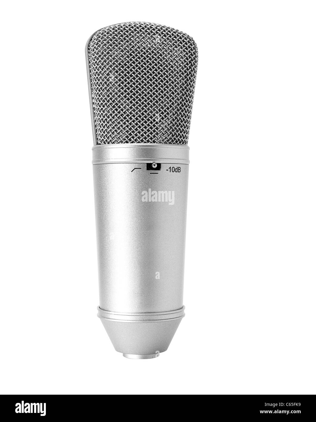 A recording studio microphone isolated white background with clipping path Stock Photo