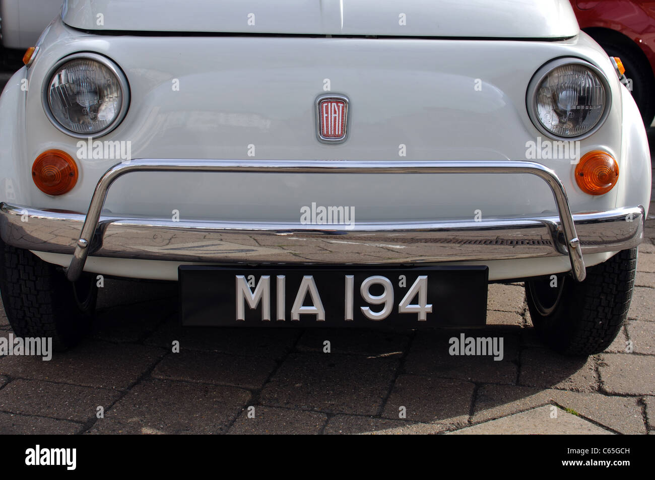 White Fiat 500 car Stock Photo