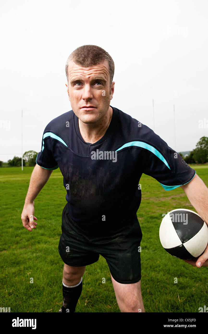Portrait of a rugby player Stock Photo Alamy