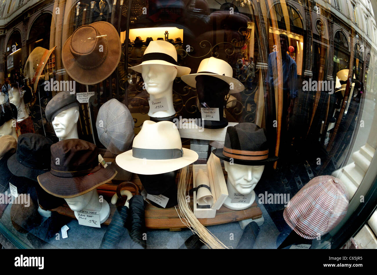 Hats in shop window hi-res stock photography and images - Alamy