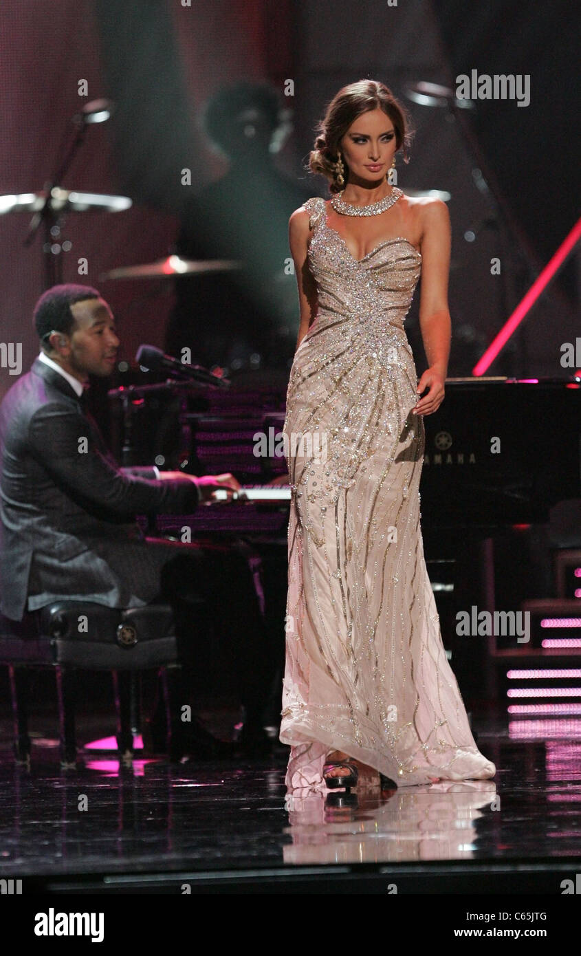 John Legend, Rozanna Purcell (Miss Ireland) in attendance for Miss Universe 2010 Pageant - INSIDE, Mandalay Bay Hotel & Casino, Stock Photo