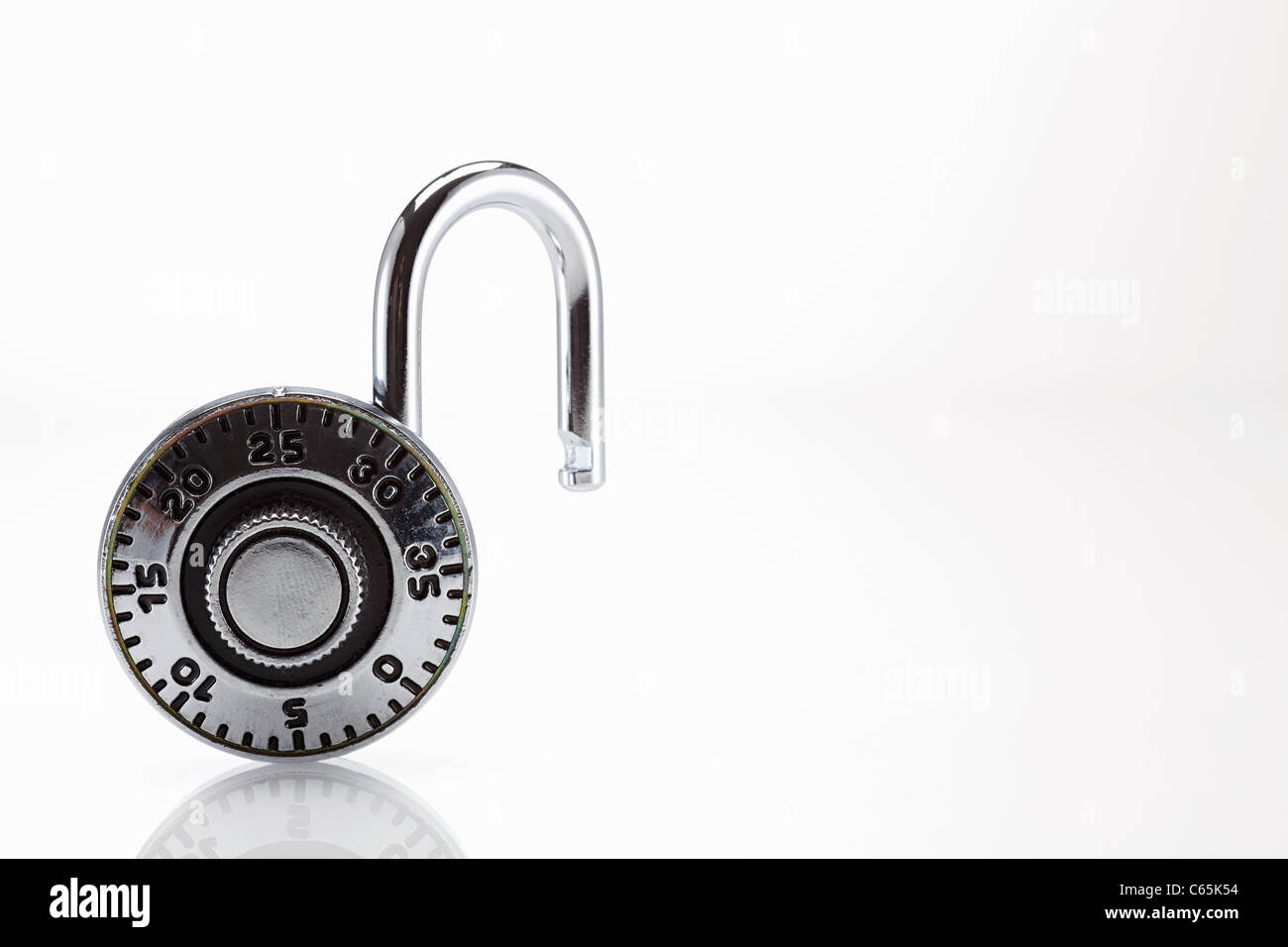 Open combination lock Stock Photo Alamy