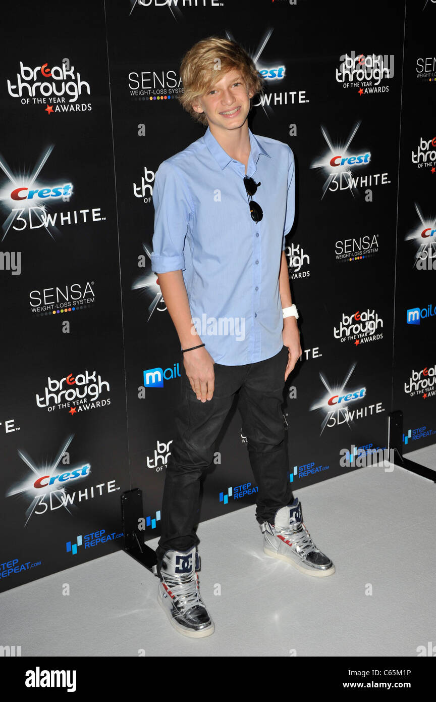 Cody Simpson at arrivals for 2010 Breakthrough of the Year Awards, Pacific Design Center, Los Angeles, CA August 15, 2010. Photo By: Robert Kenney/Everett Collection Stock Photo