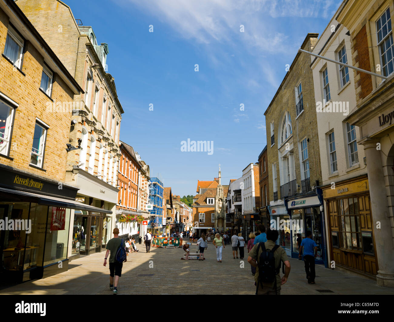 Looking down Winchester High Street. Stock Photo